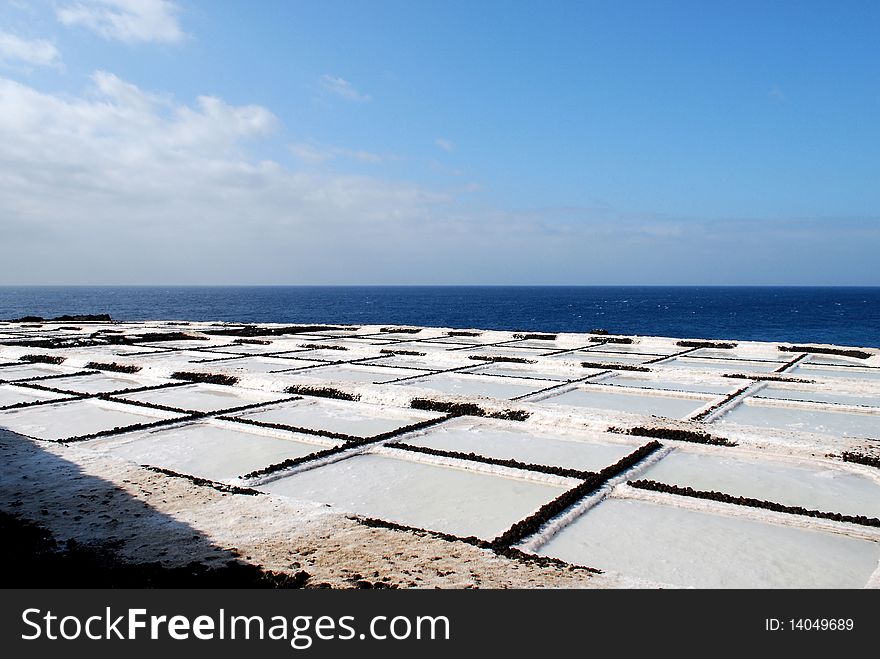 Making sea salt at La Palma, Canary Islands. Making sea salt at La Palma, Canary Islands