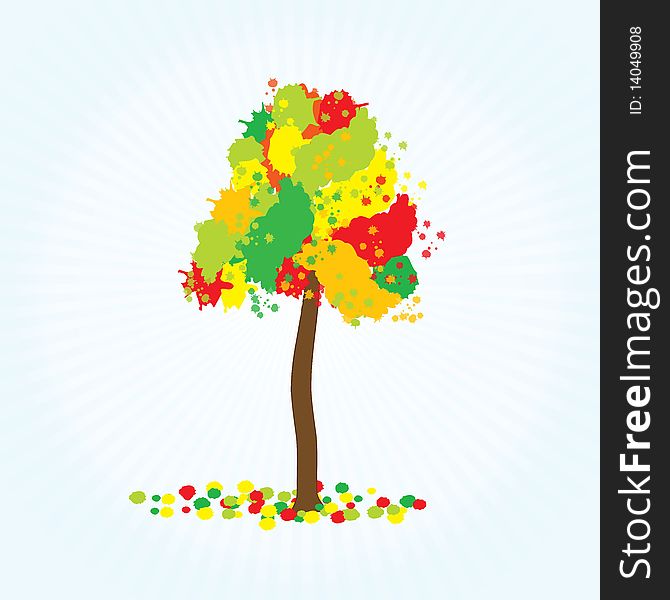 Abstract color background - multicolor tree. Abstract color background - multicolor tree