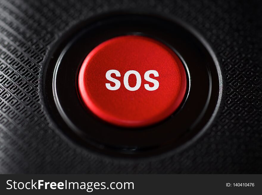 SOS button on an electronic device. SOS button on an electronic device