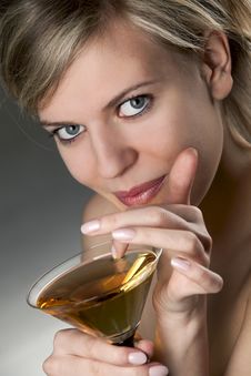 Woman With Glass Of Cocktail Royalty Free Stock Images Woman With Glass Of Cocktail Royalty Free Stock Images