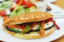 Baked Sandwich With Eggs And Vegetables Stock Photos Baked Sandwich With Eggs And Vegetables Stock Photos