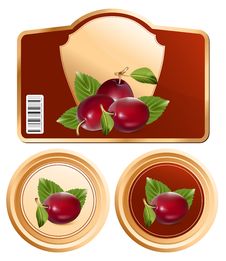 Background For Design Of Packing Jam Jar With Plum Royalty Free Stock Images