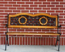Bench On Brick Wall Stock Photography Bench On Brick Wall Stock Photography