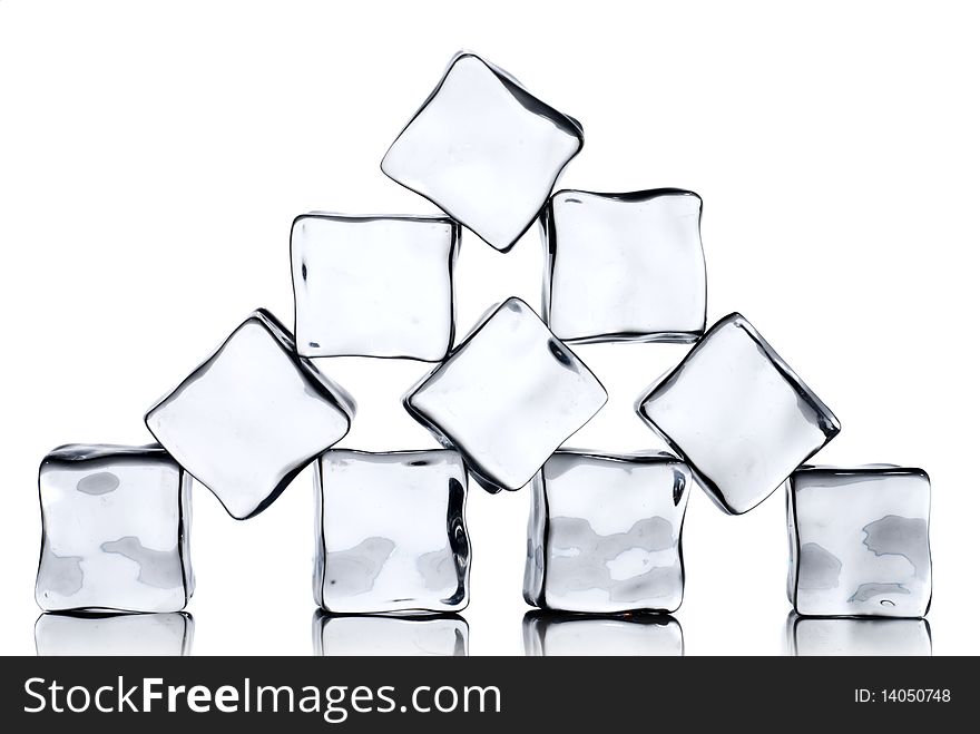 Ice Cubes Isolated On White