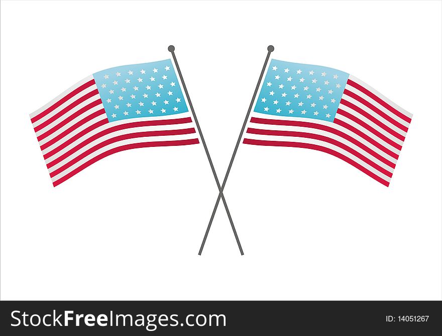 Crossed american flags