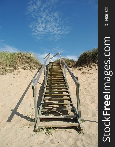 A stairway on the beach in denmark. A stairway on the beach in denmark.
