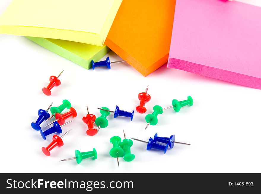 Colored sticker notes isolated on the white background