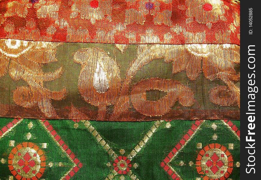 Ethnic Work On Silk Fabric