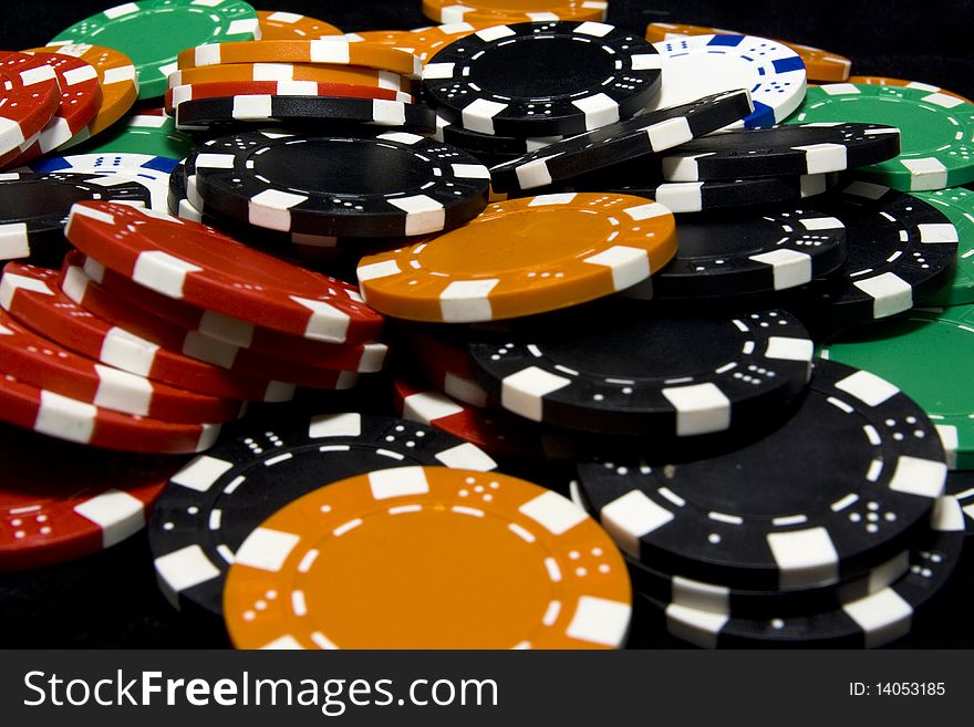 Chips pile, casino money play for holdem