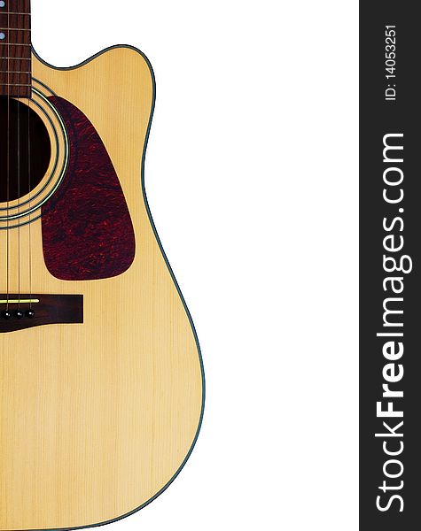 Acoustic Guitar On A White Background