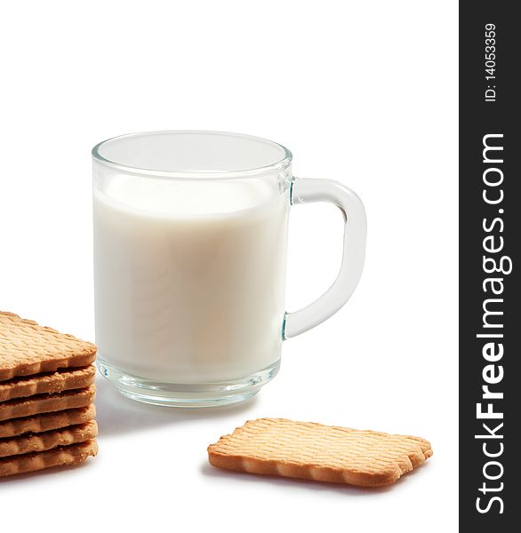 Glass Cup Of Milk And Cookies