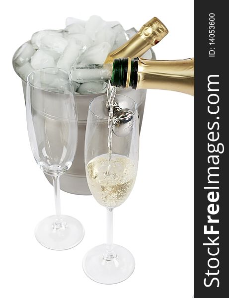 Champagne with ice cooler