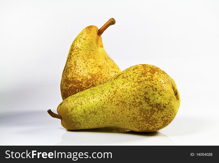 Ripe pears isolated on white background