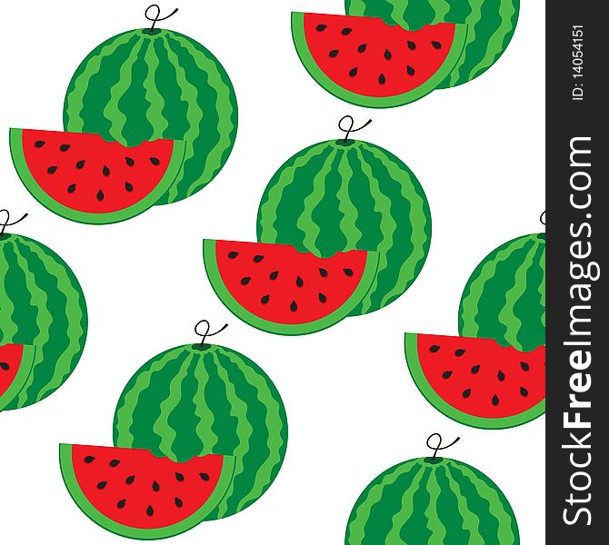 Vector seamless background with watermelons. Vector seamless background with watermelons.