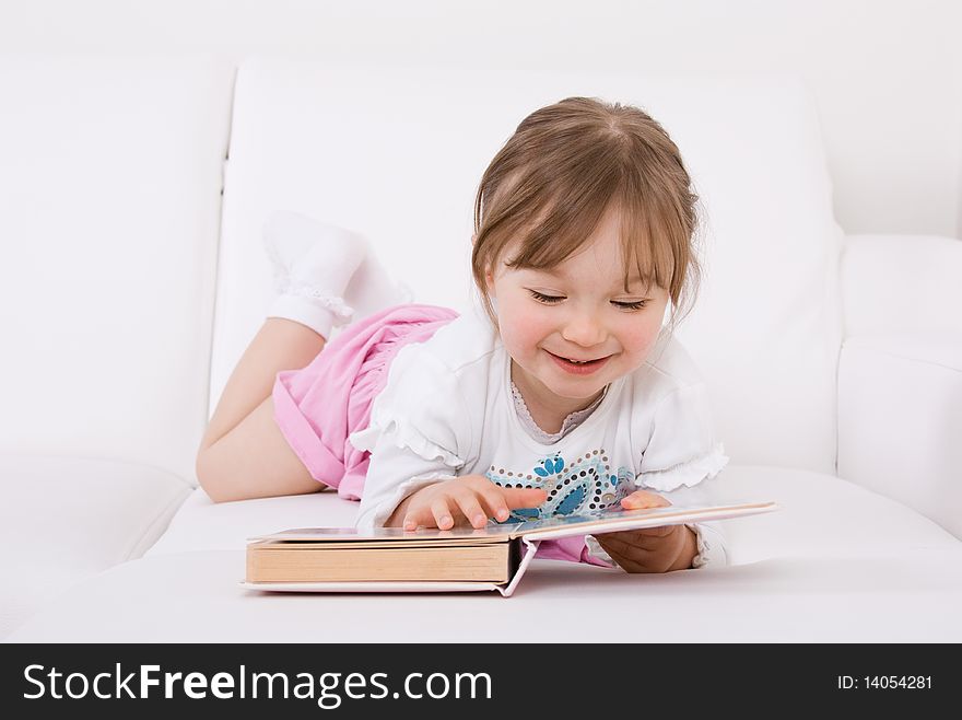 Little Girl Reading Book