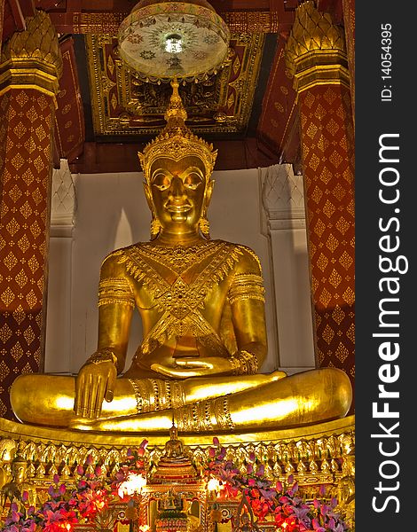 The Buddha of Wat Hna Phra Maru, Ayutthaya, Thailand