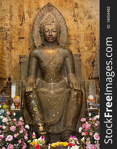 The Buddha of Wat Hna Phra Maru, Ayutthaya, Thailand