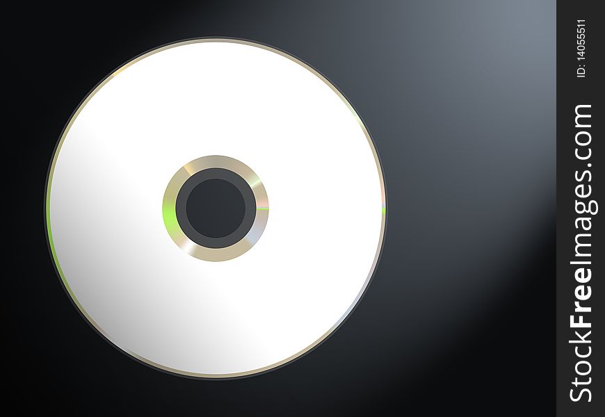 Image of blank disc (CD / DVD) on dark background