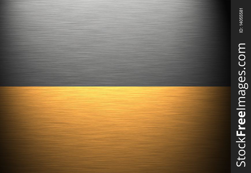 Gold - Aluminium - Metal texture / halved