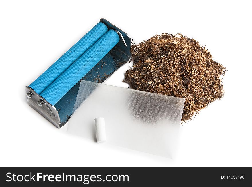 Rolling snuff with white background and isolated