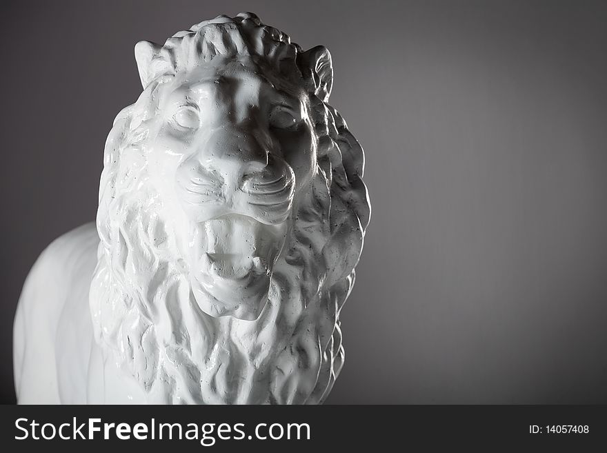 Statue of lion isolated in studio. Statue of lion isolated in studio