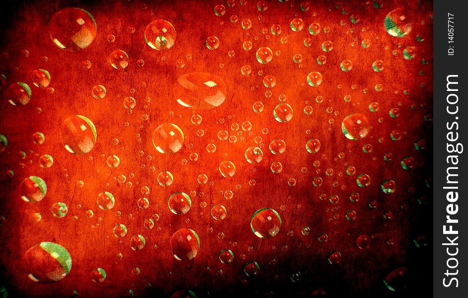 The red background with various sizes bubbles. The red background with various sizes bubbles