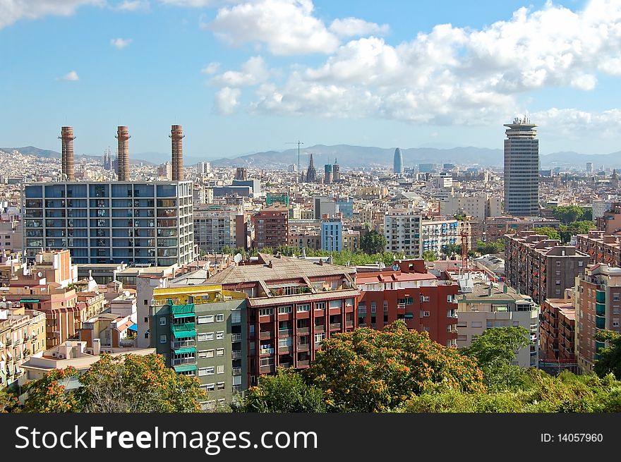 Panoramic view of Barcelona city, Spain. Panoramic view of Barcelona city, Spain.