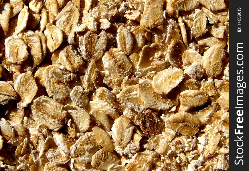 Photo detail of oat flakes texture background