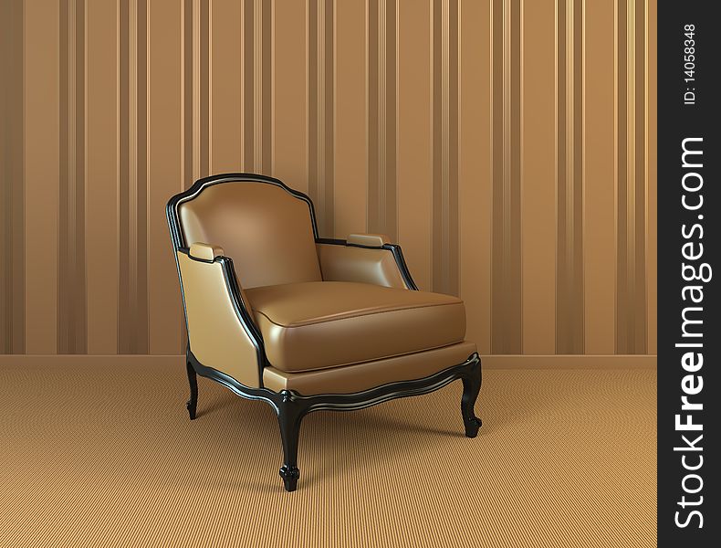 3D interior scene with classic armchair