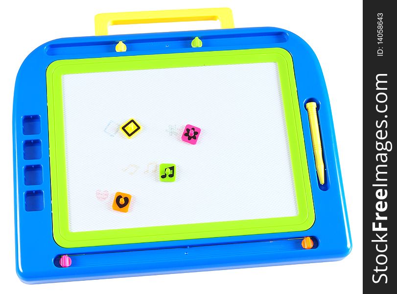 Magnetic learning board over white. Magnetic learning board over white.