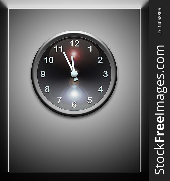 Elegant chrome clock showing timeout. Elegant chrome clock showing timeout