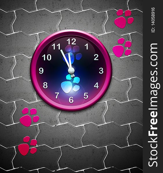 Clock With Animal Track