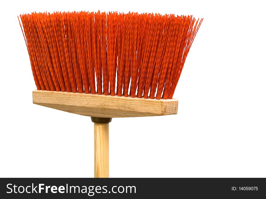 Beautiful red mop on a white background