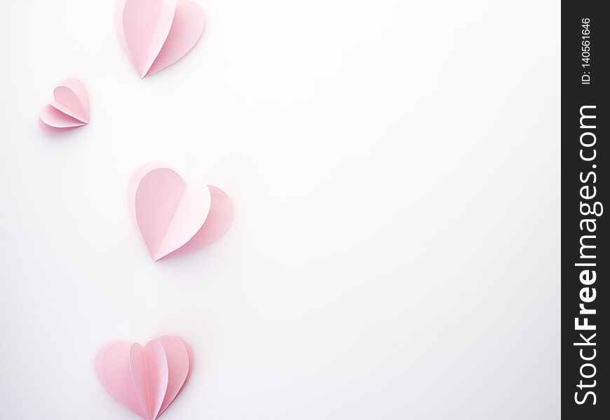 Happy valentine day. with creative love composition of the pink paper hearts. Happy valentine day. with creative love composition of the pink paper hearts