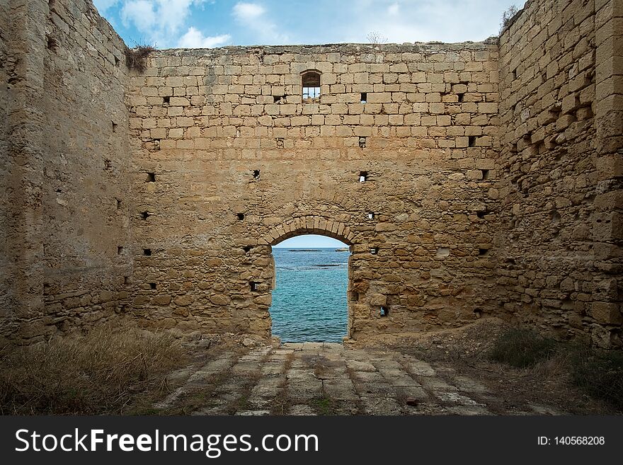 Ruins found on the coast of Northern Cyprus standing right at the sea. Ruins found on the coast of Northern Cyprus standing right at the sea.