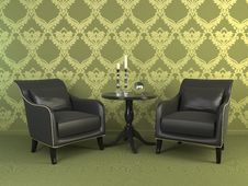 Interior With Two Armchairs. Royalty Free Stock Images Interior With Two Armchairs. Royalty Free Stock Images