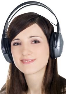 Woman In Headphones Listening Music Royalty Free Stock Photos Woman In Headphones Listening Music Royalty Free Stock Photos