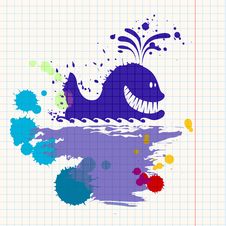 Ink-drawn Whale Stock Image Ink-drawn Whale Stock Image