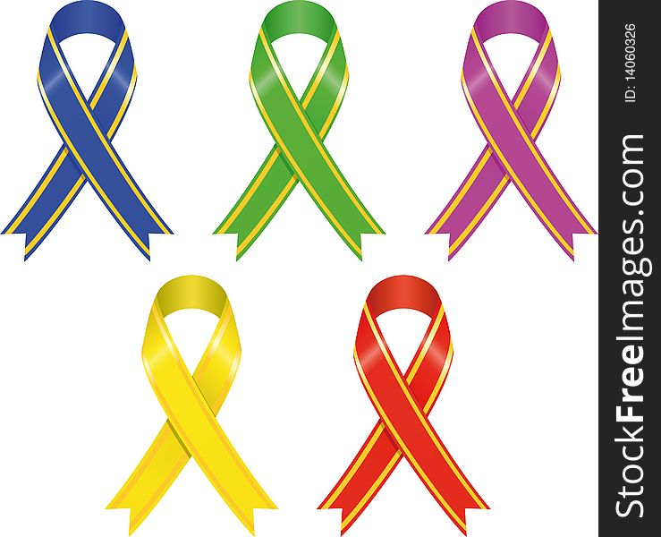 Set of color ribbons, vector illustration