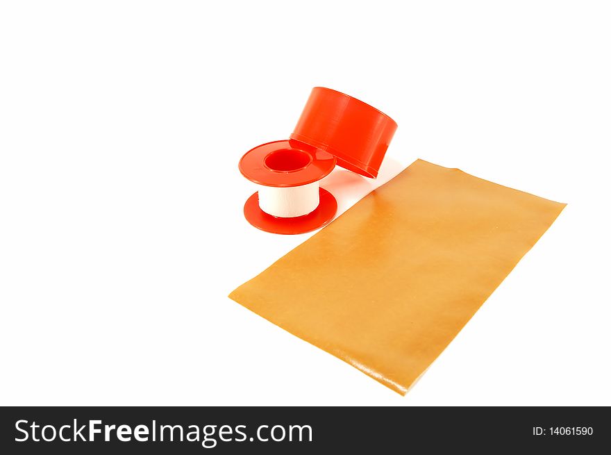 Medical adhesive tape isolated on a white background