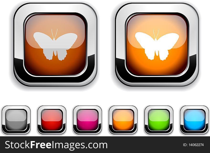 Butterfly realistic icons. Empty buttons included. Butterfly realistic icons. Empty buttons included.