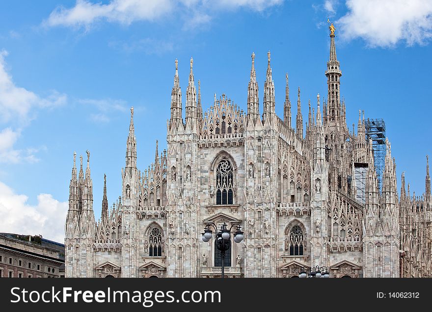 Duomo di Milano, facade of the cathedral. Italy