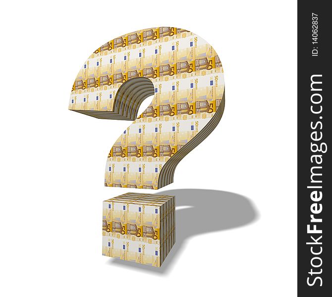 Question Symbol With Euro Banknotes