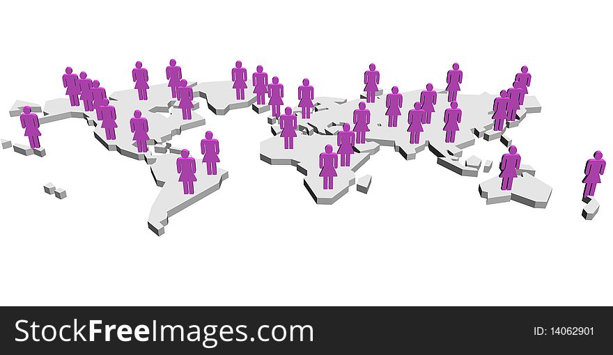 Womans in the world Business illustration. Womans in the world Business illustration