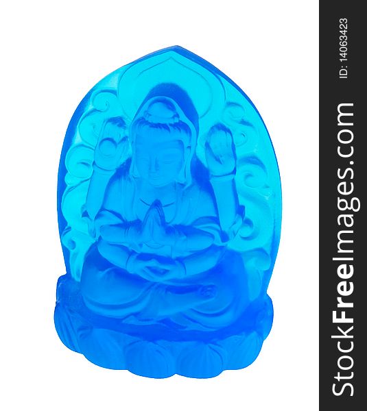 Blue Mahayana Thai style Buddha made of plastic. Blue Mahayana Thai style Buddha made of plastic
