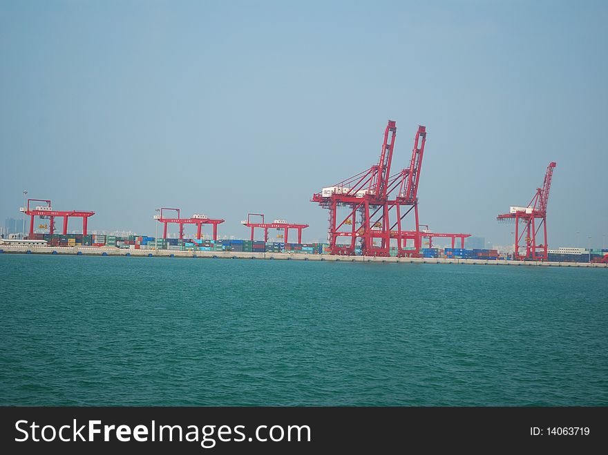 China, the port of Haikou City, Hainan Province landscape