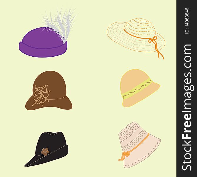 Set of hats for woman