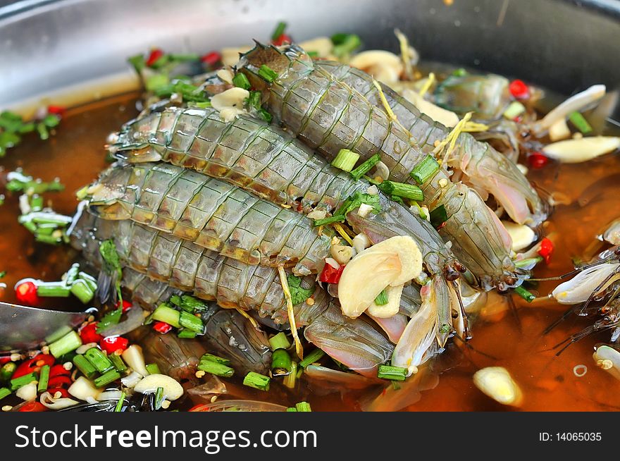 Mantis Shrimp Soak Fish Souse for sale at markets.