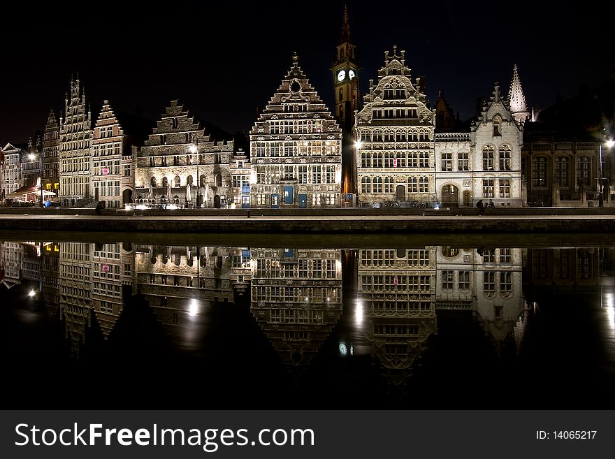 Old historical buildings in Ghent,belgium