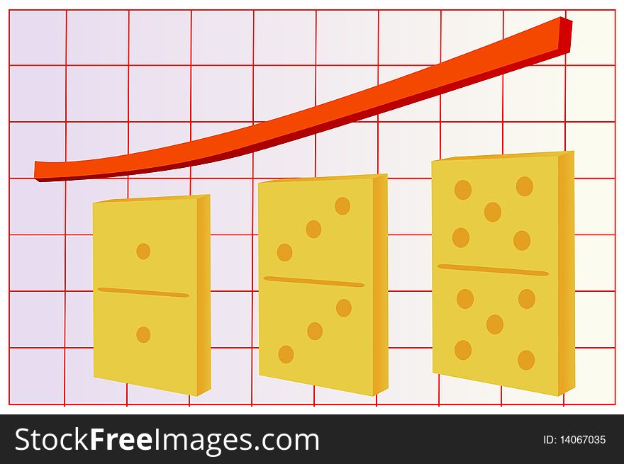 Vector colored illustration of graphic of growth